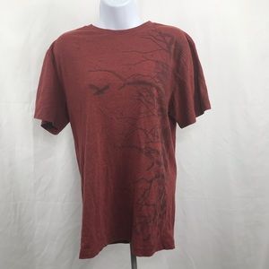 Burnt orange dead tree design tee shirt apt 9 sz M